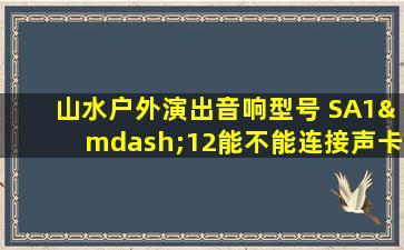 山水户外演出音响型号 SA1—12能不能连接声卡